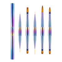 Stylo de peinture double tête pour nail art, outils de manucure, gel poly pour ongles, pinceau à dessin, pinceau synthétique en nylon
