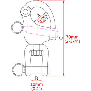 भारी शुल्क 316 स्टेनलेस स्टील समुद्री जहाज एंकर त्वरित रिलीज सिंगल स्विवेल रिंग आई स्नैक - Product Image 3