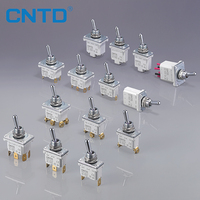 Interruptor de Palanca CNTD CTS-F SPST de 2/3/4/6 Pines con Terminal de Conexión Rápida # 250) Interruptor Momentáneo Autoblocante 15/20A 250V 12mm Montaje IP67