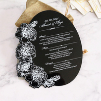 Tarjetas de Agradecimiento Acrílicas Blancas con Estampado Dorado en Caliente de Flores y Texto