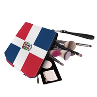 Sac cosmétique en PU avec drapeau personnalisé de la République Dominicaine pour les voyages, l'organisation de la coiffeuse, souvenir culturel