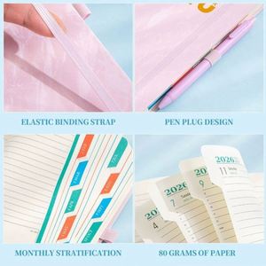 2026 Planner Custom Logo A5 B5 PU Leather <b>Notebook</b> <b>Thick</b> Paper Journal Business Daily Schedule Organizer Corporate Gift - Product Image 2