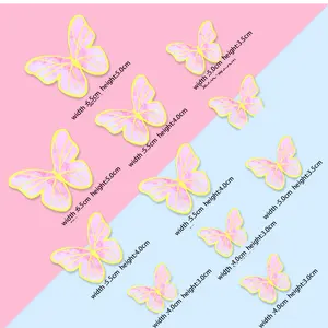 Hot Selling Beautiful Butterfly Cake Topper For Cake Decoration Baking Supplies 10pcs Butterfly Set