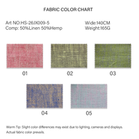 Tissu tissé en chanvre et lin naturel 50% chanvre 50% lin Anti-bactérien Écologique Pré-lavé 250 g/m² 140 cm de large Textile confortable