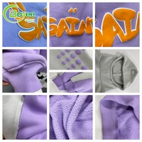 Sweat-shirts à capuche unisexes en molleton de coton avec logo personnalisé brodé, impression en relief, épais, confortables, élégants, surdimensionnés, coupe courte, pour hommes
