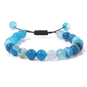 Blue <b>Stone</b> Beaded <b>Bracelet</b> stylish Handmade for Men & Women Natural Blue <b>Stone</b> Beaded <b>Bracelet</b> legent Everyday Wear - Product Image 1