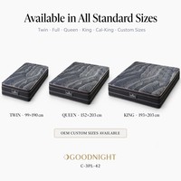 Matelas de luxe pour l'hôtellerie, norme BS7177, ressorts ensachés, mousse à mémoire de forme, fermeté personnalisable, projet de contrat, OEM, ODM, vente en gros