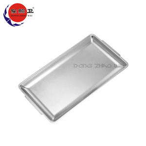 Plateaux de service de Buffet d'hôtel de forme personnalisée, assiettes en argent de qualité <span class=keywords><strong>alimentaire</strong></span>, assiettes à rôtir 201 et 304, plateau en acier inoxydable doré de 32cm - Product Image 2