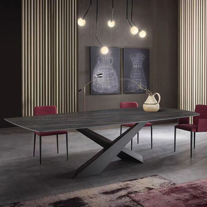 Set Tavolo da <span class=keywords><strong>Pranzo</strong></span> Moderno Minimalista in Pietra Sinterizzata Bianca e Nera con 6 <span class=keywords><strong>Sedie</strong></span> <span class=keywords><strong>per</strong></span> Arredamento <span class=keywords><strong>Sala</strong></span> da <span class=keywords><strong>Pranzo</strong></span> - Product Image 3