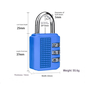 <span class=keywords><strong>Cadenas</strong></span> à combinaison à 3 <span class=keywords><strong>chiffres</strong></span> en alliage de zinc, haute sécurité, petit <span class=keywords><strong>cadenas</strong></span> de sécurité pour la salle de sport et les bagages de voyage, pour une utilisation en extérieur - Product Image 4