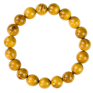 Yellow Sandalwood Wooden Beads <b>Bracelet</b> 10mm 19 Beads Unisex Everyday Wear Cultural Collectible Jewelry - Product Image 5