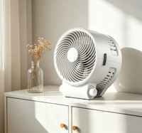 Ventilateur de circulation portable OEM, fonction chauffage, 1000W/2000W, forme ronde Vortex pour salle de bain ou salon - Prise EU