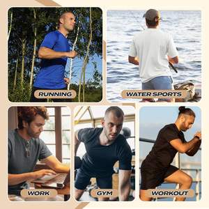 เสื้อยืดกีฬาออกกำลังกายแฟชั่นฤดูร้อนของผู้ชายเสื้อลำลองแห้งเร็วแบบกำหนดเองพิมพ์ลายดิจิตอล - Product Image 3