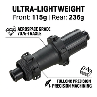 Ensemble de moyeux de vélo Center Lock pour frein à disque, moyeu arrière à tirage droit 24H HG pour route et gravel, axe traversant 12 mm, cliquet étoile