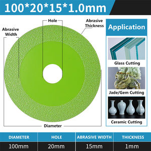 Hoja de sierra de diamante ultrafina verde, disco de corte de vidrio, hoja de sierra Circular de diamante soldado al vacío para corte de vidrio - Product Image 5