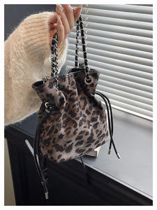 2026 best-selling women's fashionable leopard print waterproof polyester <b>soft</b> bucket <b>bag</b> crossbody <b>bag</b> - Product Image 5