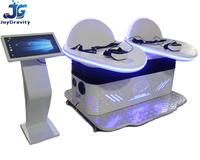 Machine d'attraction VR de type montagnes russes à glissière pour deux joueurs, avec effets spéciaux, jeu de réalité virtuelle populaire et à retour sur investissement élevé