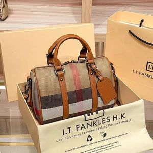 Bolsos de Mensajero Casuales de Lona y Cuero de Alta Calidad 2026, Bolsos a Cuadros para Mujer, Bolso de Hombro de Moda, Bolso de Mano de Gran Capacidad para Mujer - Product Image 2