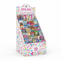 Support de présentation de cadeaux en carton ondulé écologique à 3 niveaux personnalisé pour les jouets, les fournitures de papeterie, les magasins de vente au détail