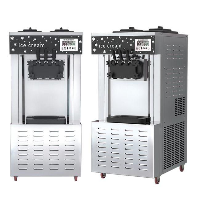 New Ice Cream Maker Factory Direct Sales Three Flavors Mixed Yogurt Fruit Milk Ice Cream Machine Continuous Production for