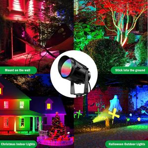 12W extérieur Smar lumières RGB 120V changement de couleur LED <span class=keywords><strong>Spot</strong></span> paysage lumières télécommande étanche lumières de noël - Product Image 2