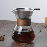 Carafe à café en verre de 400 ml avec filtre à goutte, pot à espresso, outils de barista, design moderne et minimaliste