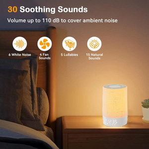 Máquina <span class=keywords><strong>de</strong></span> Sonido Natural Multifuncional con Luz Nocturna LED y Reloj, Generador <span class=keywords><strong>de</strong></span> Ruido Blanco y Rosa <span class=keywords><strong>para</strong></span> Ayudar a <span class=keywords><strong>Dormir</strong></span> - Product Image 2