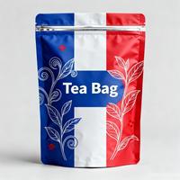Sacs en mylar en feuille d'aluminium thermoscellés avec logo personnalisé vente en gros 100% sachet plat compostable emballage individuel de sachet de thé