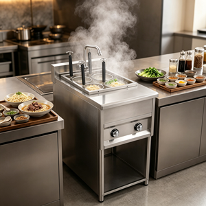 Cocedor de Pasta Vertical de 4 Orificios a Gas, 2800pa, Acero Inoxidable, Comercial, para Catering, Restaurantes y Cocinas - Product Image 3
