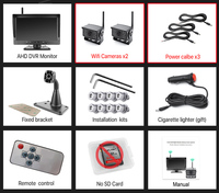 Sistema de cámara de Monitor de marcha atrás BSD de entrada de vídeo de 2 canales de 10,1 pulgadas de alta definición inalámbrico con altavoz para camiones