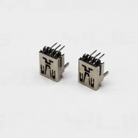 Conector de ángulo recto de doble fila hembra MINI USB Altura 9,8mm Posiciones 5P para placa Pcb o conector de carga de teléfono móvil
