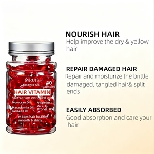 Serum perawatan rambut 40 kapsul perawatan rambut tidak memerlukan bilas minyak Argan diperkaya minyak Macadamia <span class=keywords><strong>Vitamin</strong></span> <span class=keywords><strong>E</strong></span> pro-<span class=keywords><strong>vitamin</strong></span> B5 untuk keduanya - Product Image 4