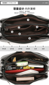 Wholesale Fashion Soft Leather Large Capacity <b>Shoulder</b> Crossbody Tote Bag Luxury Women Hand Bag Designer Purse and Handbag - Product Image 6