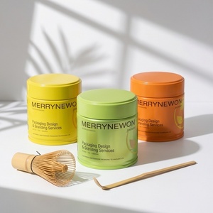 Boîte en métal pour matcha en gros, 30g, finition mate, avec impression directe du logo pour marque de thé premium - Product Image 2