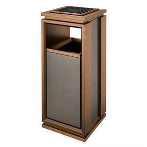 Modern <b>Square</b> Stainless Steel Ashtray <b>Bin</b> With Trash Can For Hotel Lobby GPX-240 - Product Image 2