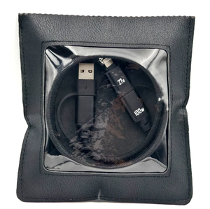 Pochette en PU recyclé écologique avec NFC et gravure laser pour rangement de câbles, organiseur de voyage, cadeau d'affaires personnalisable - Product Image 6