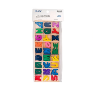 Letras de madera ILAN 29.5x12.5 cm, juego de alfabeto colorido para el aprendizaje de los niños - Product Image 2
