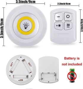Wireless LED <b>Wall</b>-mounted Cabinet <b>Light</b> <b>Remote</b> <b>Control</b> Battery Operated Mini COB Modern Dimmable Kitchen Closet Staircase - Product Image 2