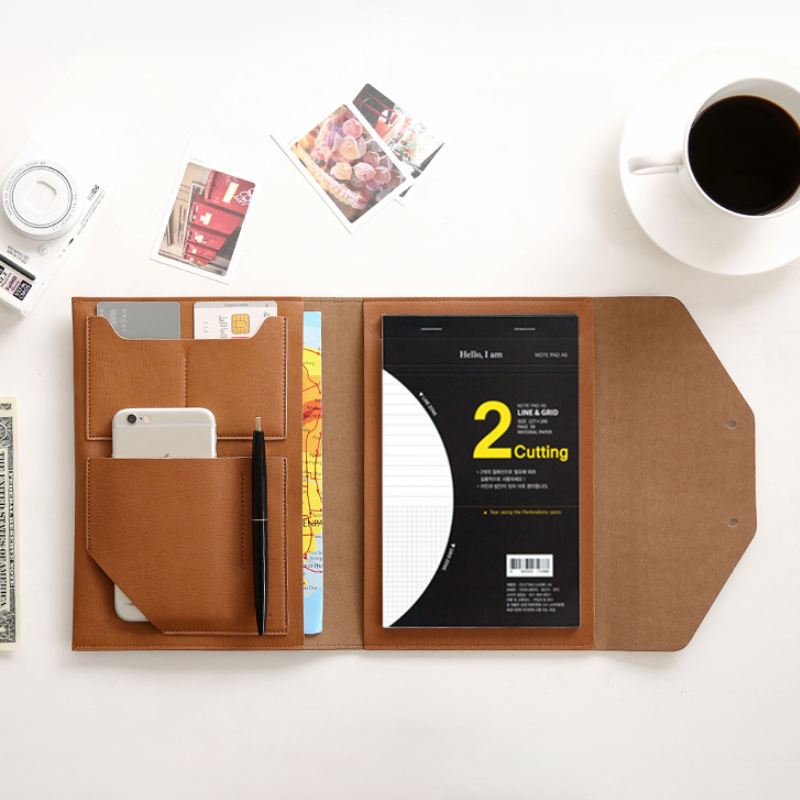 Органайзер для ноутбука из искусственной кожи, защитный чехол для книг, держатель для карт и визиток