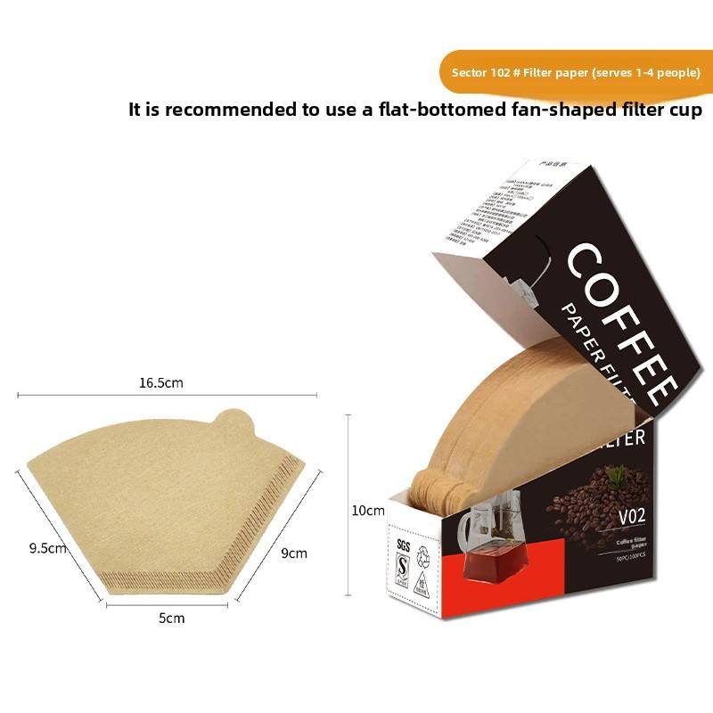 Marron102#Grand papier filtre en forme d'éventail 100pcs