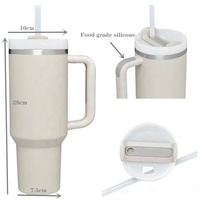 Vente en gros de gobelets à café de 40 oz avec logo personnalisé, gobelets isothermes en acier inoxydable de 40 oz avec poignée et paille
