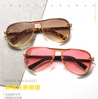 Lunettes de soleil surdimensionnées en métal de haute qualité, personnalisées, pour femmes, unisexes, avec verres dégradés, lunettes de soleil de luxe pour femmes