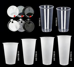 แก้วนมชาและกาแฟพลาสติก PP ขนาด 90 มม. ปรับแต่งได้ พร้อมฝาปิด - Product Image 3