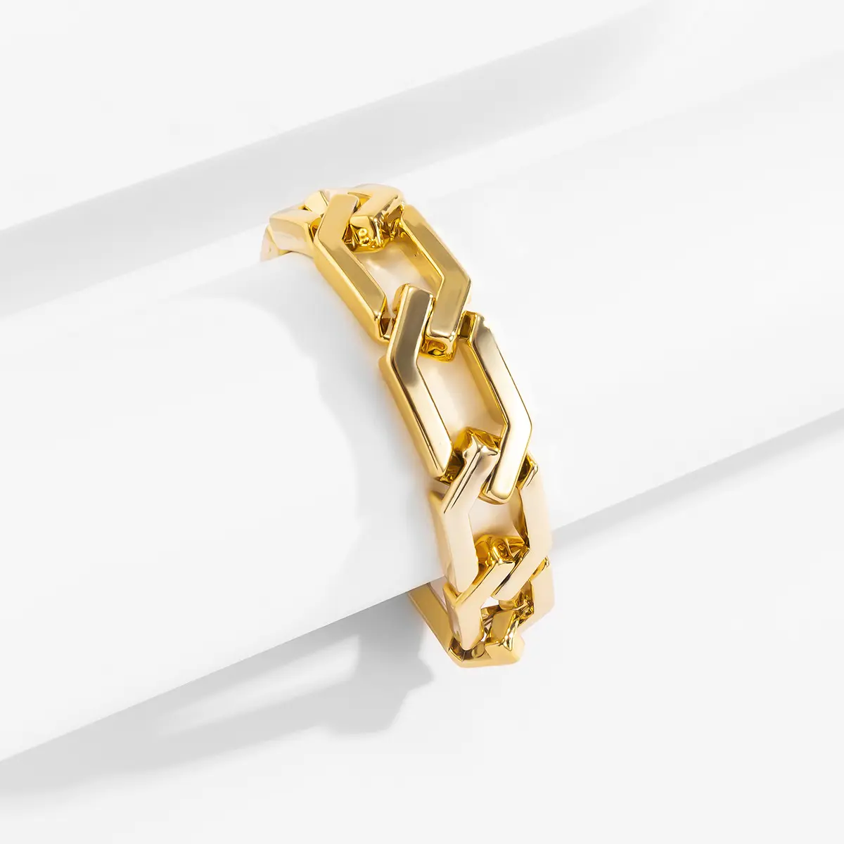Retro Plastic Irregular Geometric Bracelets Punk Gold Chunky Thick Couples Matching Bracelets Bangles Jewelry