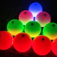 Ballon de golf LED à prix abordable, personnalisable, lumineux, différentes couleurs, pour la nuit, pour tournois et entraînements