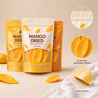 Sachets Doypack refermables avec fenêtre transparente pour emballage alimentaire de mangues séchées, personnalisables, vente en gros