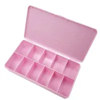 Boîte vide en plastique pour rangement et présentation de faux ongles en acrylique, vente en gros