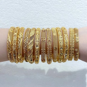 Jxx Nhiều Phong Cách Phụ Nữ 24K Vàng Mạ Đồ Trang Sức <span class=keywords><strong>Bangles</strong></span> Đồng Quyến Rũ Vòng Đeo Tay Bangle Hollow Khắc - Product Image 5