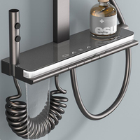 Ensemble de douche multifonctionnel pressurisé pour salle de bain avec affichage numérique et lumière ambiante pour usage domestique
