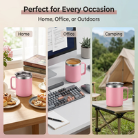 Taza de Café de Acero Inoxidable de Grado Alimenticio 18/8 con Aislamiento al Vacío de Doble Pared, Grabado Láser, para Oficina, Hogar y Camping, Venta al Por Mayor